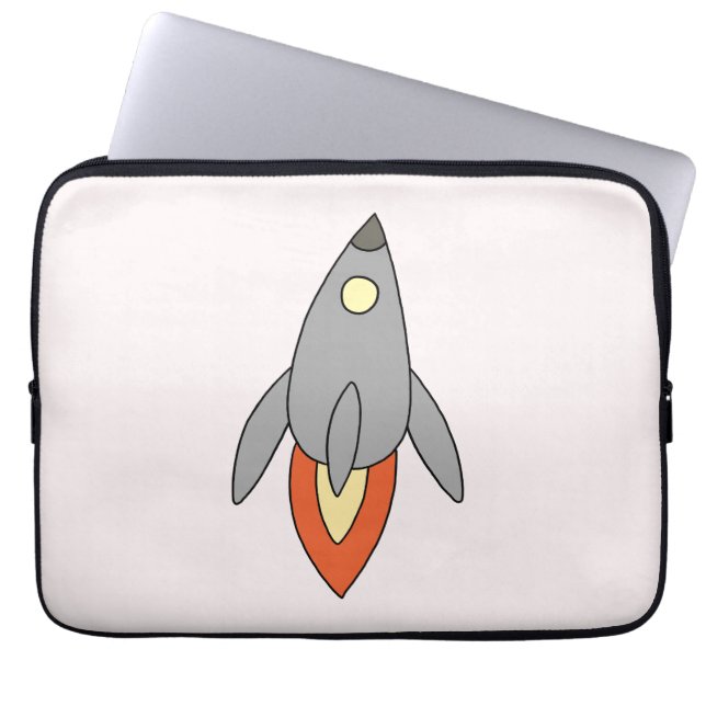 Graue Rakete Laptop Sleeve (Voorkant)