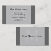 Graue Visitenkarte mit Wasserzeichen Visitekaartje (Voorkant / Achterkant)
