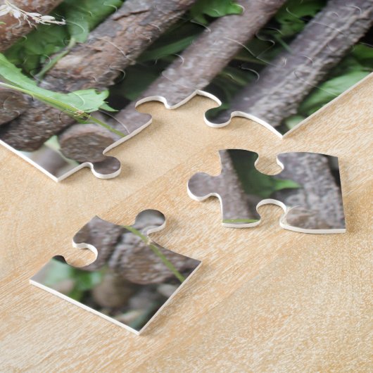 graues Häschen Osterhase 5 Puzzle Legpuzzel (Zijkant)