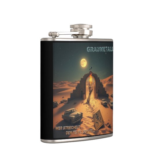 GRAUMETALL - who strokes the devil's fur Heupfles (Rechts)