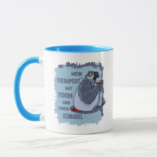 Graupapagei Therapeut - Lustige Geschenk Tasse Mok (Links)
