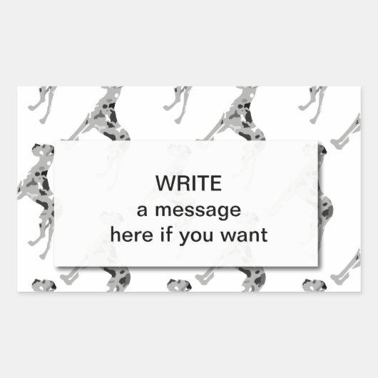 Grautiger Doggensilhouette Rechthoekige Sticker (Voorkant)