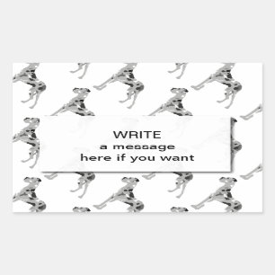 Grautiger Doggensilhouette Rechthoekige Sticker