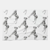 Grautiger Doggensilhouette Theedoek (Horizontaal)