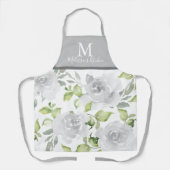 Grauwe bloem Apron Schort (Voorkant)