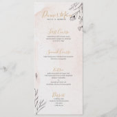 Grauwe bloemen roze achtergrond menu (Voorkant)