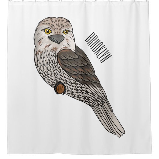 Grauwe cartoon douchegordijn (Voorkant)