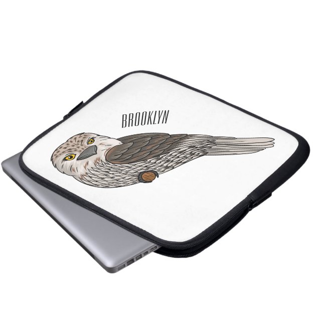 Grauwe cartoon laptop sleeve (Voorkant onderkant)