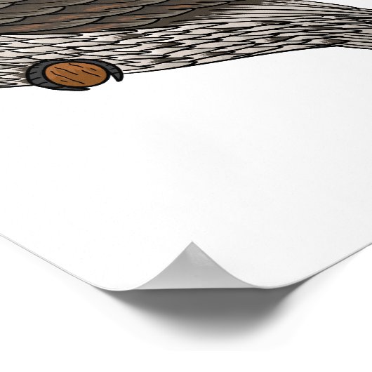 Grauwe cartoon poster (Hoek)