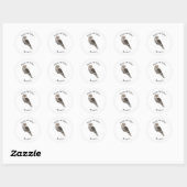 Grauwe cartoon ronde sticker (Vel)