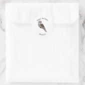Grauwe cartoon ronde sticker (Tas)
