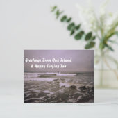 Grauwe dag aan de kust briefkaart (Staand voorkant)
