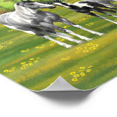 Grauwe dappel verfpaarden in zomerdeeg poster (Hoek)