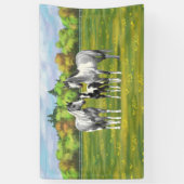 Grauwe dappel verfpaarden in zomerdeeg spandoek (Verticaal)