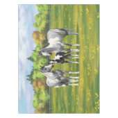 Grauwe dappel verfpaarden in zomerdeeg tafelkleed (Voorkant)