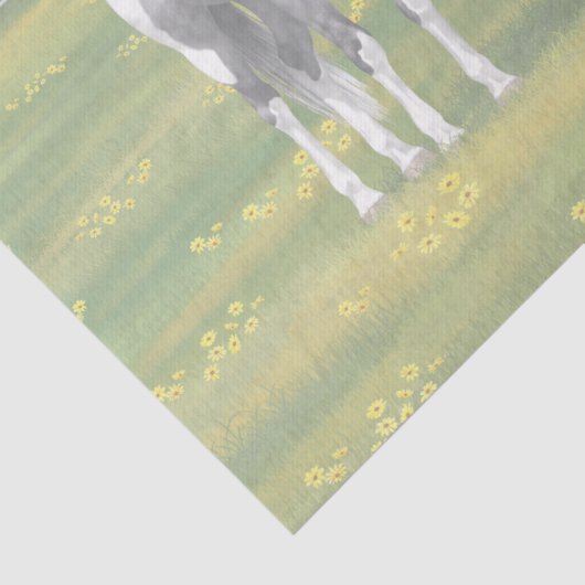 Grauwe dappel verfpaarden in zomerdeeg tissuepapier (Detail)