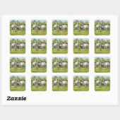 Grauwe dappel verfpaarden in zomerdeeg vierkante sticker (Vel)