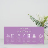 Grauwe en Paarse bruiloft tijdlijn Welkomstpagina  (Staand voorkant)