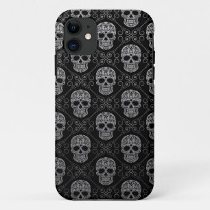 Grauwe en zwarte suikerschedel iPhone 11 hoesje