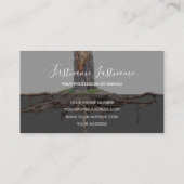 Grauwe, grijze rechthoek met afgegraven boomwortel visitekaartje (Achterkant)