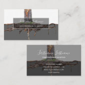 Grauwe, grijze rechthoek met afgegraven boomwortel visitekaartje (Voorkant / Achterkant)