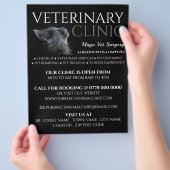 Grauwe kat, dierenarts, veterinaire dienst flyer (Hand)