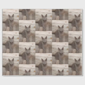 Grauwe katfoto cadeaupapier (Vlak)