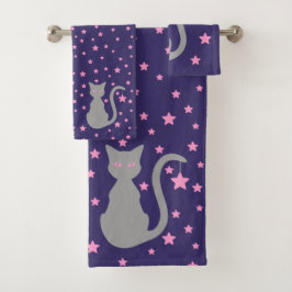 Grauwe keukenset voor kattenbakken bad handdoek