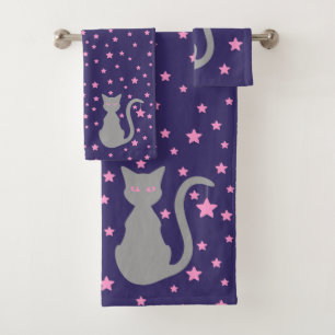 Grauwe keukenset voor kattenbakken bad handdoek