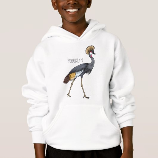 Grauwe kraanvogel cartoon illustratie (Voorkant)