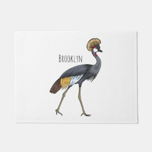 Grauwe kraanvogel cartoon illustratie deurmat