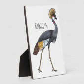 Grauwe kraanvogel cartoon illustratie fotoplaat (Zijkant)