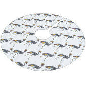 Grauwe kraanvogel cartoon illustratie kerstboom rok (Gekanteld)