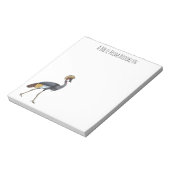 Grauwe kraanvogel cartoon illustratie notitieblok (Linkerzijde)