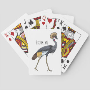 Grauwe kraanvogel cartoon illustratie pokerkaarten
