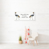 Grauwe kraanvogel cartoon illustratie spandoek (Insitu)