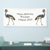 Grauwe kraanvogel cartoon illustratie spandoek (Beurs)