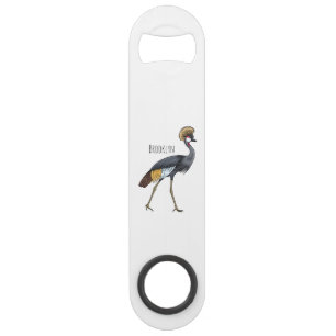 Grauwe kraanvogel cartoon illustratie speed flessenopener