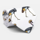 Grauwe kraanvogel cartoon illustratie stropdas (Opgerold)