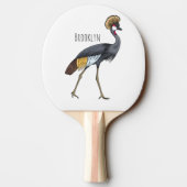 Grauwe kraanvogel cartoon illustratie tafeltennisbatje (Achterkant)