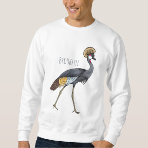 Grauwe kraanvogel cartoon illustratie trui