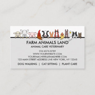 Grauwe landbouwhuisdieren Dierdieren Contactkaartje