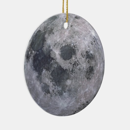 Grauwe maanfoto keramisch ornament (Rechts)