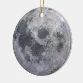 Grauwe maanfoto keramisch ornament (Links)