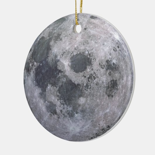 Grauwe maanfoto keramisch ornament (Links)