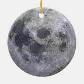 Grauwe maanfoto keramisch ornament (Achterkant)