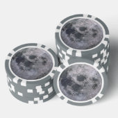 Grauwe maanfoto poker chips (Opstapeling)