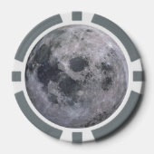 Grauwe maanfoto poker chips (Voorkant)
