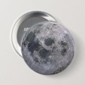 Grauwe maanfoto ronde button 7,6 cm (Voorkant /achterkant)