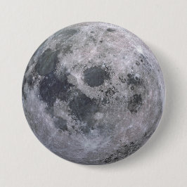 Grauwe maanfoto ronde button 7,6 cm